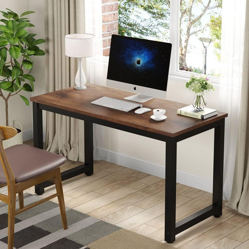 Escritorio Minimalista Para Computador Home 120x50x74cm Marrón Oscuro