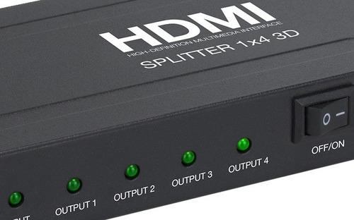 Splitter Hdmi Xtech Xha-410 4 Puertos Hd 1080p 3d Metal 