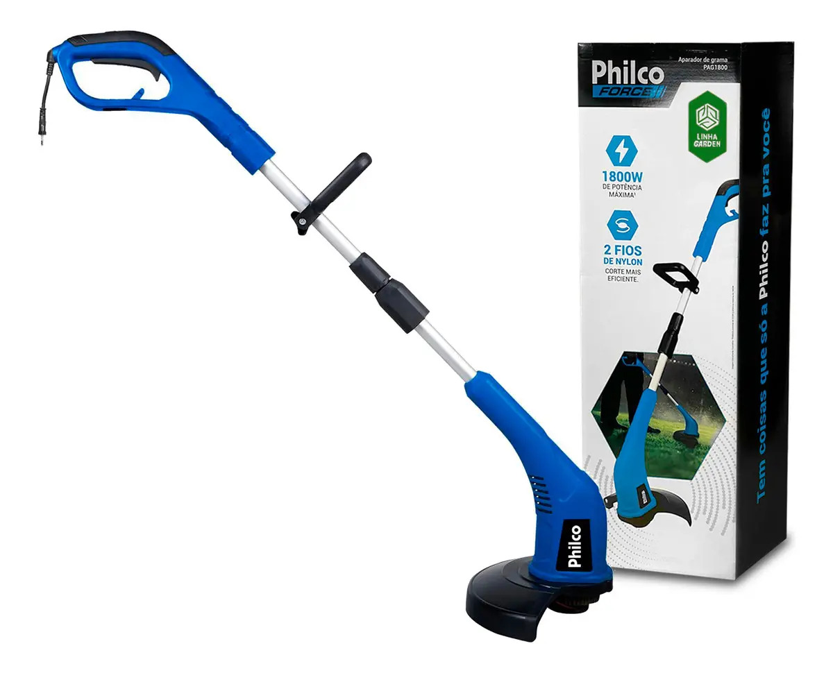 Aparador De Grama Elétrico Philco Pag1800 1800w Azul Philco