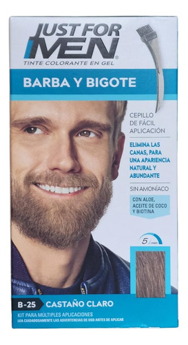  Just For Men Tintura Para Barba Y Bigote Castaño Claro