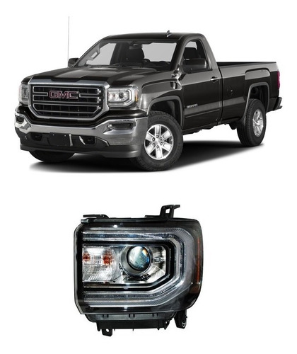 Faro Gmc Sierra 2016 - 2018 Para Xenon Tyc1 Izquierdo Bsj