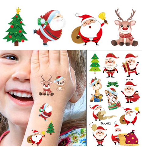 116 Piezas Tatuaje Temporal De Navidad Para Niños Santa Clau