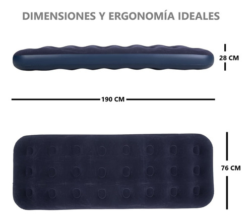 Colchón Inflable Individual Camping Cama De Aire Portátil Hw