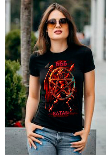 Playera Negra 666 Satan