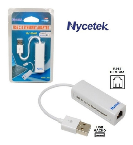 Imagen 1 de 2 de Adaptador Convertidor Usb 2.0 A Lan Rj45 Tarjeta Red Tienda