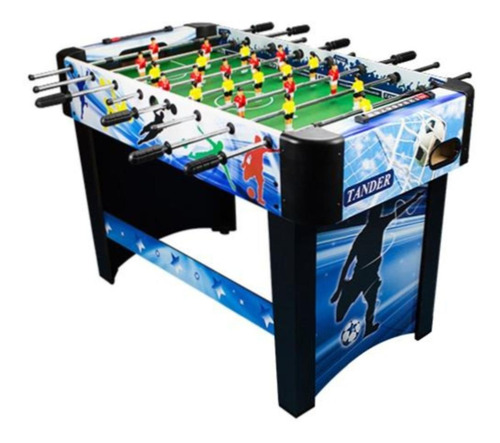 Mesa de pebolim Tander TMP22 cor azul com bonecos de polopropileno e bolas incluídas