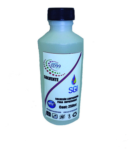 Solvente Limpia Cabezal Cartucho Epson Hp 250ml Ati Sd99