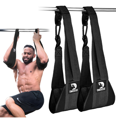 Correas Colgantes Dmoose Fitness Para Abdominales Modelo Gru Negro