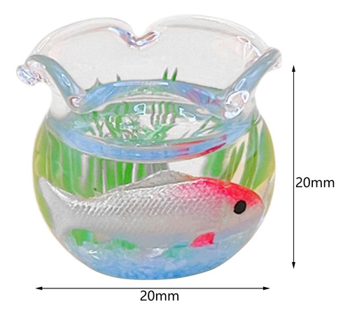 2 Peces En Acuario Para Casa De Muñecas, Juguete Realista