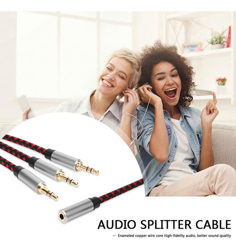 Cv Divisor De Auriculares 3,5mm Hembra A 3 Macho Adaptador