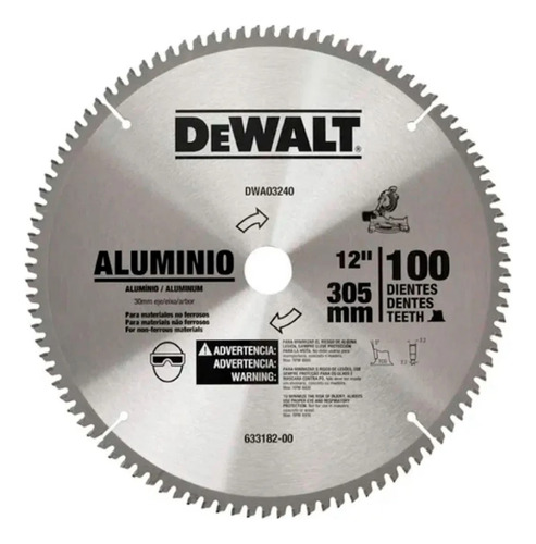 Disco De Serra P/ Esquadria 12 Dwa03240 100 Dentes Dewalt