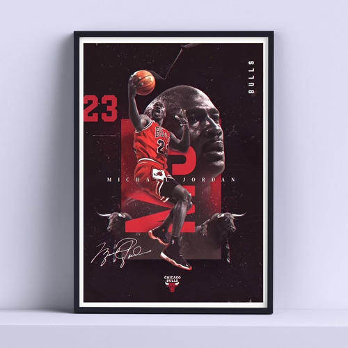 Cuadro Michael Jordan  Decorativo 30x40cm Con Vidrio