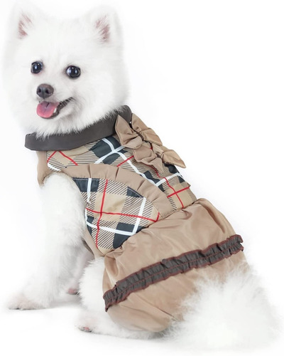 Abrigo Chaqueta Para Perro, Forro Clasico A Cuadros