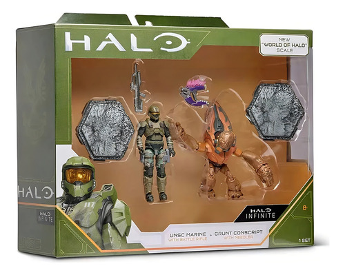 Pack Com 2 Figuras Halo Unsc Marine +grunt Conscript - Sunny