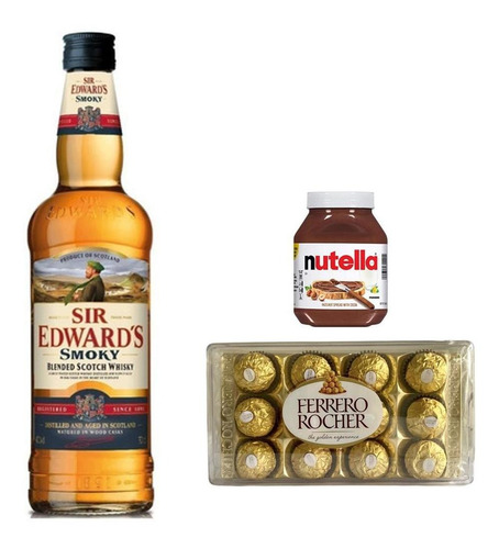 Whisky Sir Edwards Smoky + Ferrero Rocher X12 +nutella