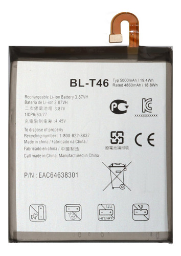 Bateria LG V60 Thinq 5g V600vm V600qm5 Bl-t46 5000mah