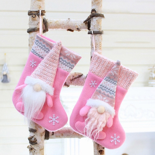 2 Colgantes De Muñeca Con Forma De Calcetín De Navidad.