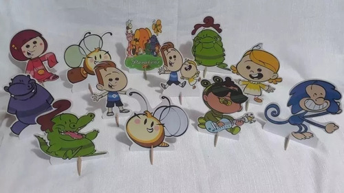 Jacarelvis - 10 Displays De Festa Infantil De 20cm Totens