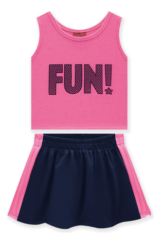 Conjunto Infantil Feminino Blusa + Saia Kyly