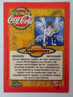 Angemon Card #41 Digimon Coca Cola Serie 1 Carta Tarjeta