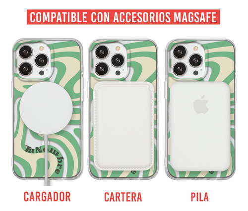 Funda Para iPhone Magsafe Con Para Mujer Curvas Verde