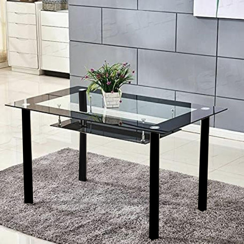 Mesa Ratona Vidrio Negro Con Estante Armado Gratis Tiendamax