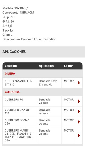 Reten Bancada Gilera Smash Fu Bit 110 Mondial Ld 110 8779