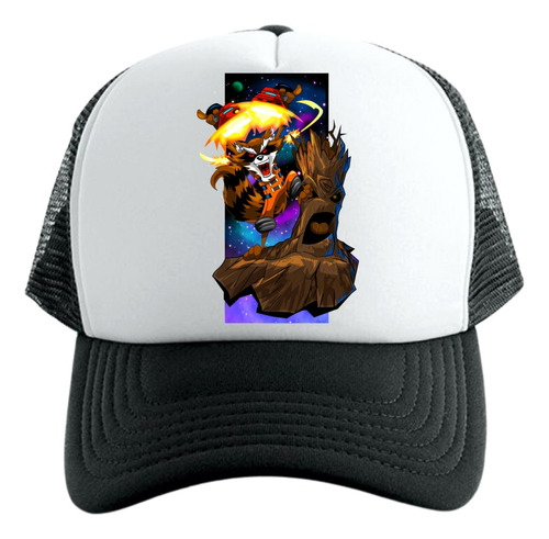 Gorra Trucker Groot And Rocket Series Geek Black