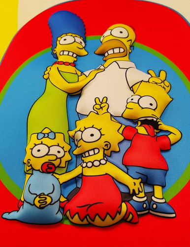 Mochila The Simpsons Original Frente 3d Primer Grado 34x25cm