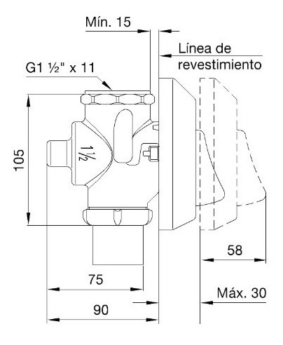 Imagen 3 de 7 de Combo Valvula Descarga Inodoro Fv 368.01 + Tecla 368.02
