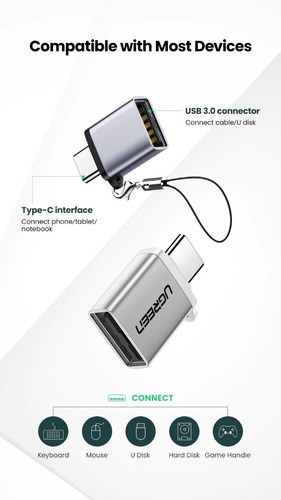Imagem 7 de 10 de Cabo Adaptador Otg Usb C Tipo C Para Usb 3.0 - Ugreen 50283