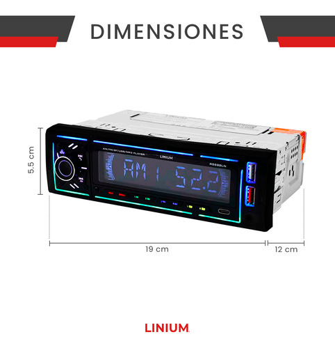 Autoestereo Coche Carro Radio Am Fm Mp3 Usb Bt Manos Libres