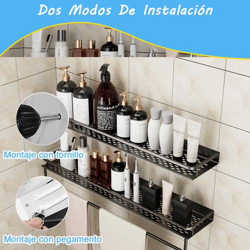 Ducha Organizador Repisas Regadera De Aluminio Estante 2pcs Gris