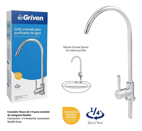 Griferia Llave Filltro Purificador Agua Cuello Cisne Griven