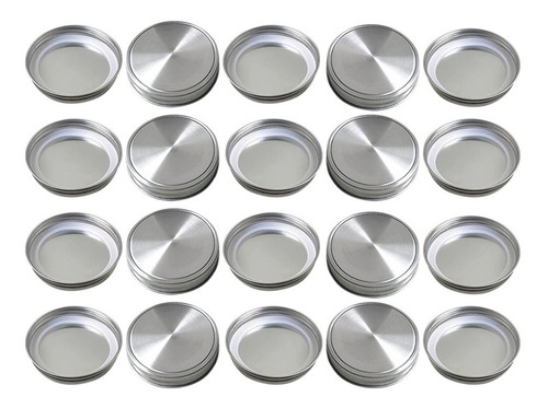 20 Tapas De Vidrio Para Tarros Selladas Con Tapa Plateada