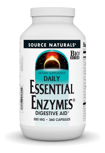 Enzimas Esenciales De Source Naturals, 500 Mg, Múltiples Bio