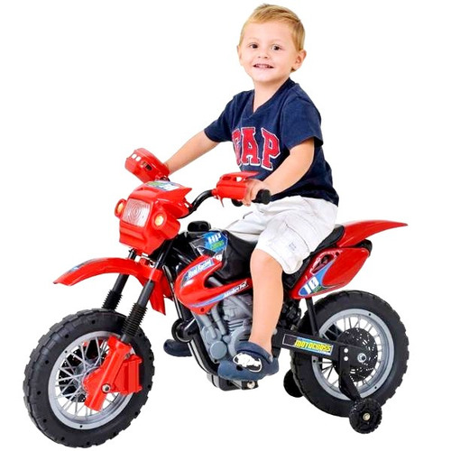 Mini Moto Cross Elétrica 6v Infantil Triciclo Som Luz 925800