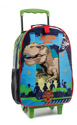 Imagem 2 de 4 de Mala Escolar Com Rodinhas Jurassic World Dinossauro
