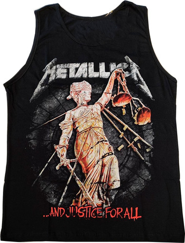 Camiseta Regata Red Rock Metallica And Justice For All