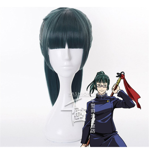 Peruca De Cabelo Anime Jujutsu Kaisen Zenin Maki 50cm