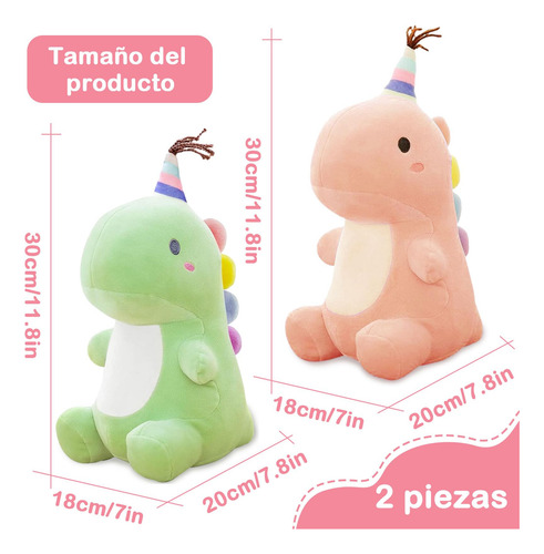 2 Piezas Juguete De Peluche De Dinosaurio 11,8 Pulgadas