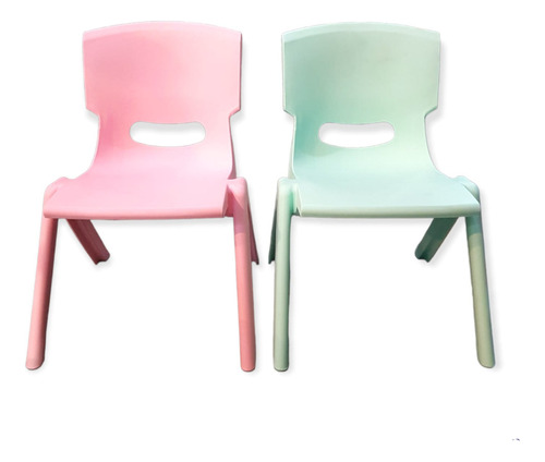 Silla Sillita Plastica Apilable Niños Colores X 2