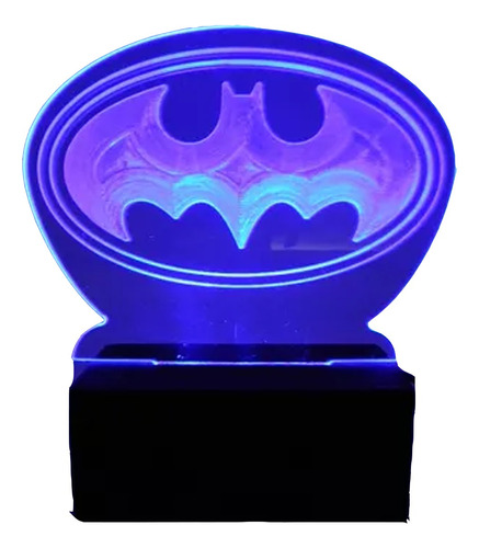 Luminária De Acrílico Batman  Super Led Azul