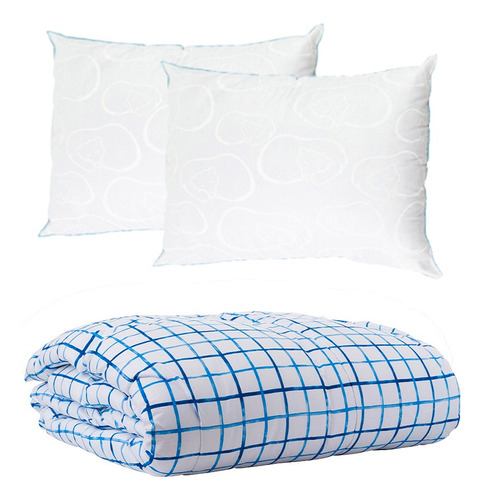 Edredón + Almohada Matrimonia Dicasa Palermo Oso Azul/blanco