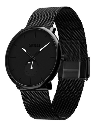 Reloj Hombre Skmei 9185 Malla Acero Minimalista Elegante Color de la malla Negro Color del fondo Blanco