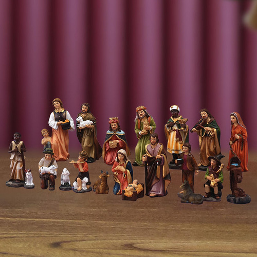 Juego De Figuras De Belén De Navidad De 20 Piezas, Figuras
