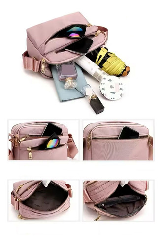 Cartera Bandolera Dama Con Varios Bolsillos Bolso Tendencia