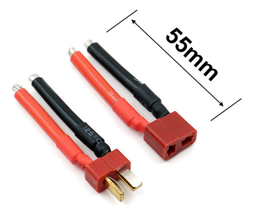 Conector En T Deans Hembra Y Macho Con Cable De Silicona De