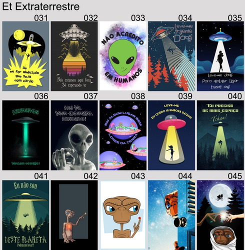 Imagem 3 de 10 de Kit 10 Placas Decorativas Et Extraterrestre Alien
