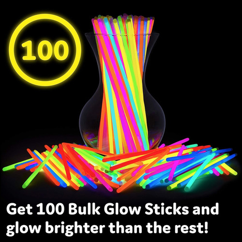 100 Pulseras Fiesta Fluor Cotillon - Larga Duracion